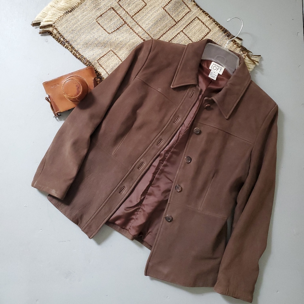 100% LEATHER Ann Taylor Loft Jacket